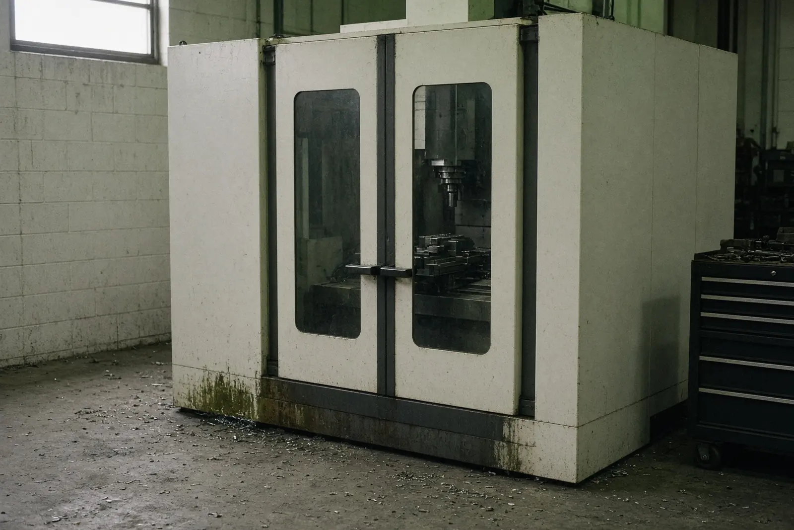 A machining center on a shop floor.